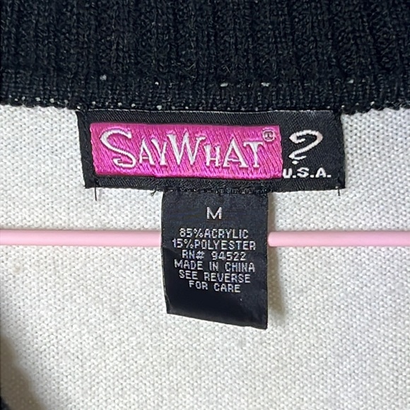 Say What? Sweater Mini Dress Women Size MEDIUM V Neck Button Details Colorblock - Picture 7 of 11